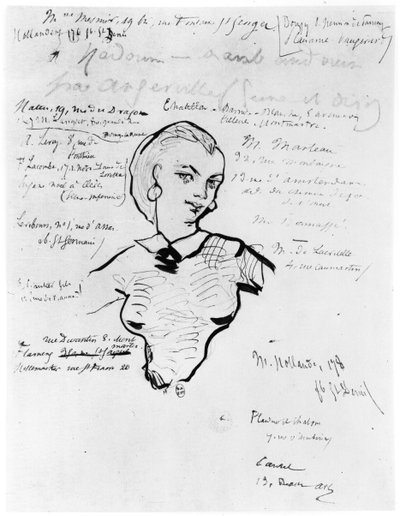 Ritratto di Jeanne Duval con note di Auguste Poulet-Malassis da Charles Pierre Baudelaire